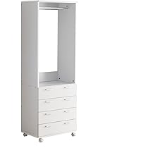 ハンガーラック 幅59cm 引出し 4段 大容量 クローゼット スリム 衣類収納 Amazon｜アスクリエイト ハンガーラック 木製 キャスター 引出し4段 l